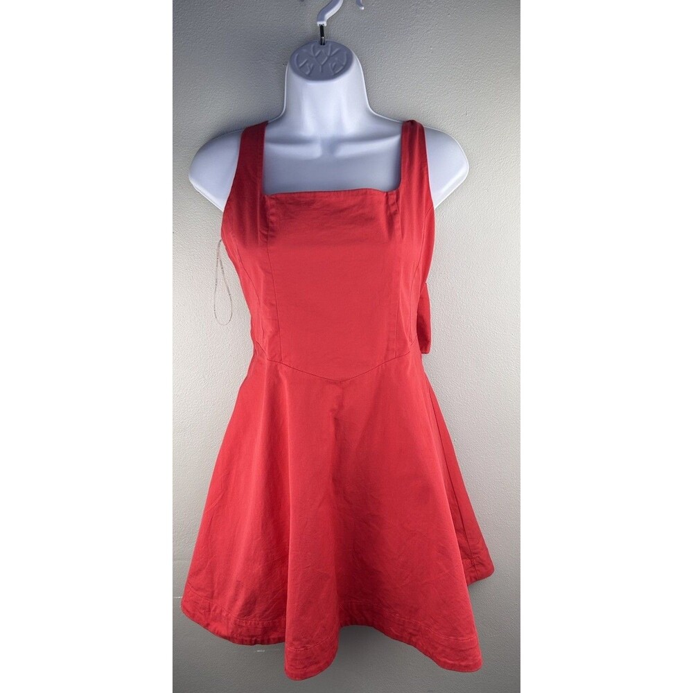 Rare London Red bow back Mini Dress Size 4 Flirty Skater - Picture 5 of 11